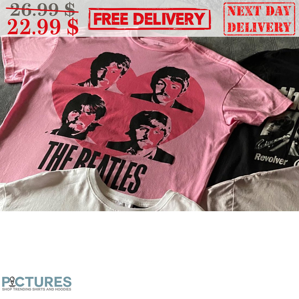 The Beatles Team Pink Heart Shirt
