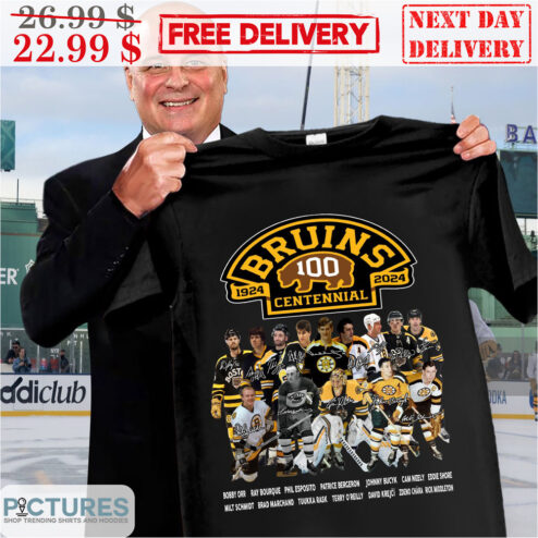Boston Bruins 100 Centennial 1924 2024 Players Signature NHL Shirt