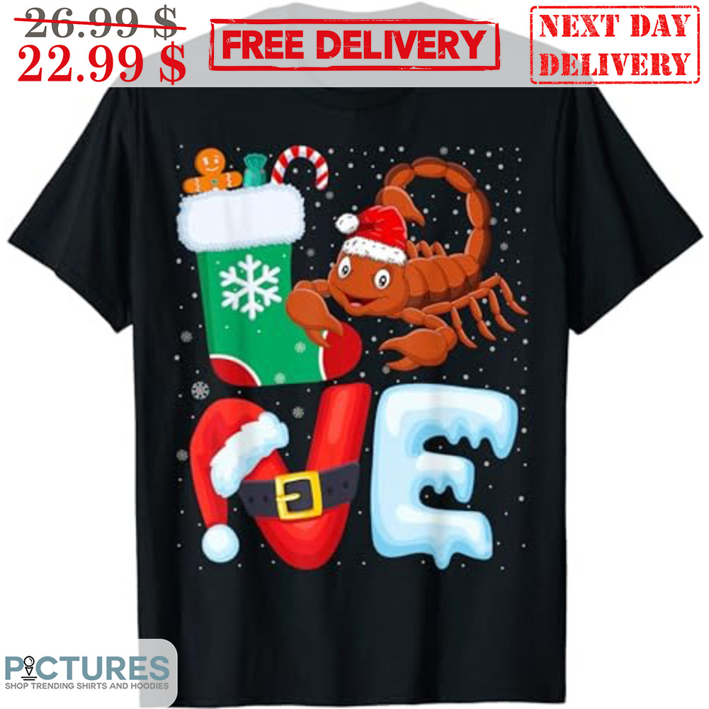 Scorpion Santa Hat Socks Snow Christmas Shirt