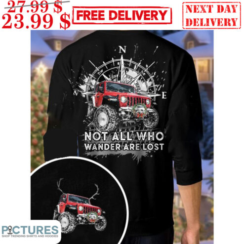 Custom Car Compass Not All Who Wander Are Lost Christmas Shirt