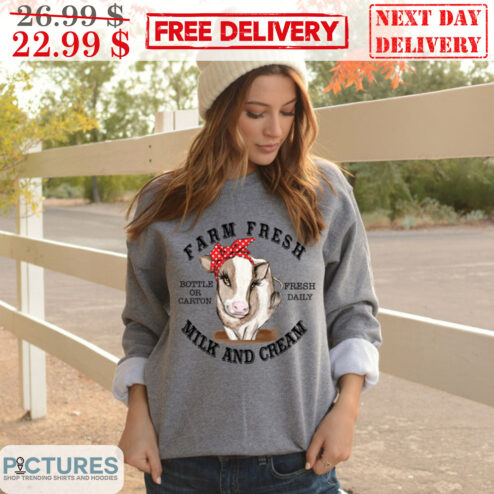 Heifer Farm Fresh Bottle Or Carton Fresh Daily Milk And Cream Shirt