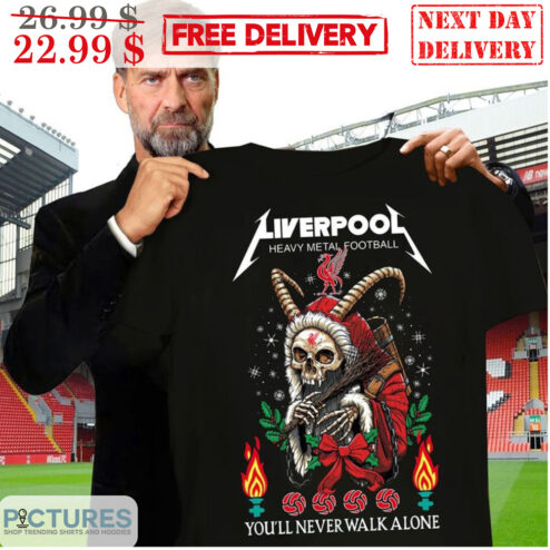 Skull Liverpool Heavy Metal Football You'll Never Walk Alone Christmas Shirt