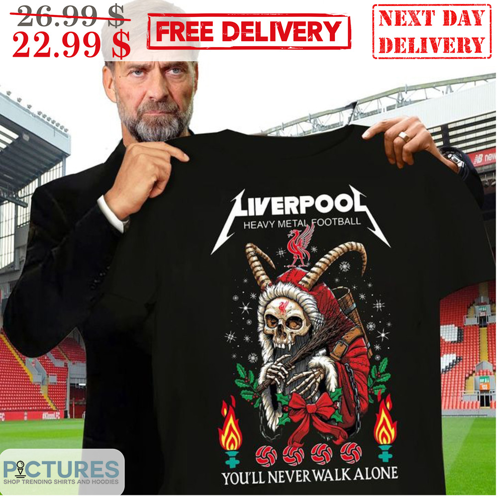 Skull Liverpool Heavy Metal Football You'll Never Walk Alone Christmas Shirt