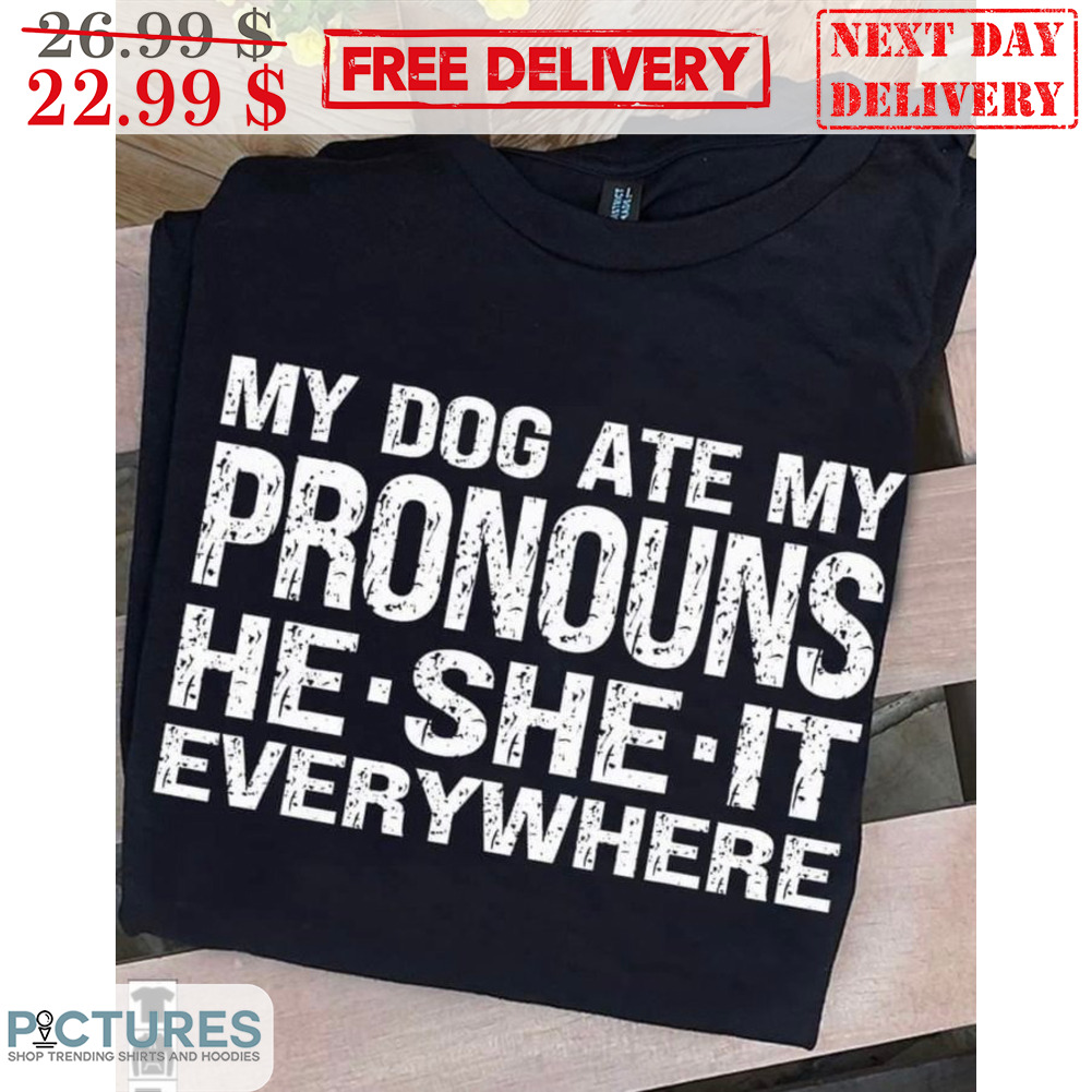 My Dog Ate My Pronouns He She It Everywhere Vintage Shirt