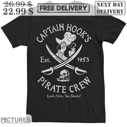 Captain Hook's Pirate Crew Look Alive You Swabs Est 1953 Disney Shirt