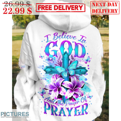 Cross Butterfly I Believe In God And The Power OF Prayer Shirt