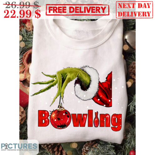 Grinch Hand Bowling Ugly Christmas Shirt