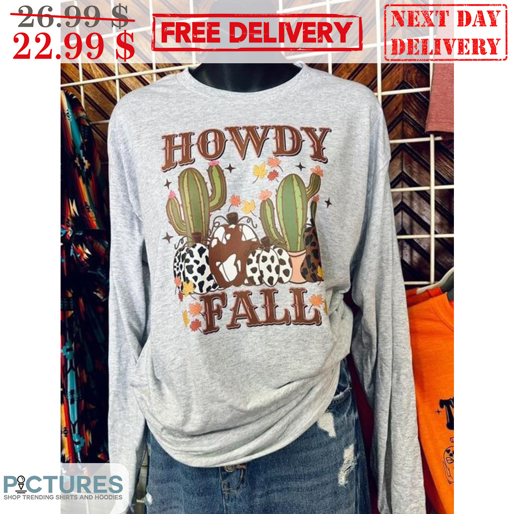 Howdy Fall Cowboys Cactus Leopard Vintage Shirt