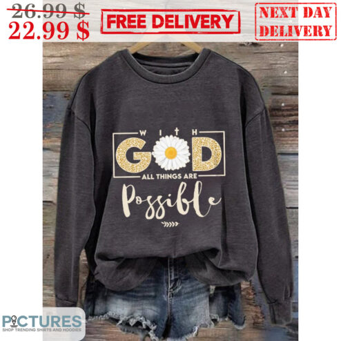 With God All Things Are Possible Leopard Daisy Shirt