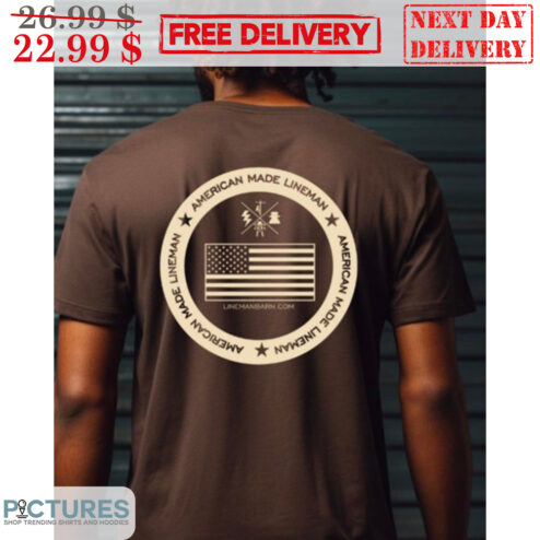 American Made Lineman American Flag Shirt