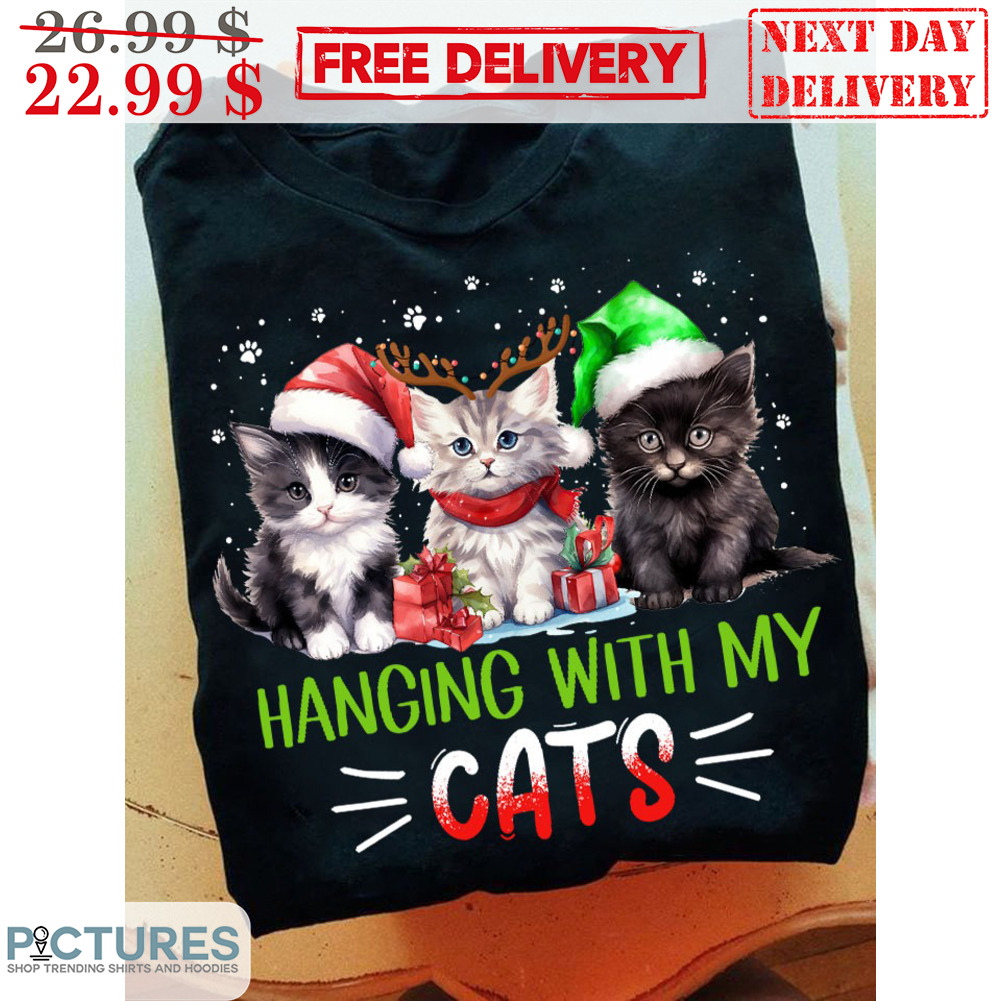 Hanging With My Cats Christmas Cute Shirt