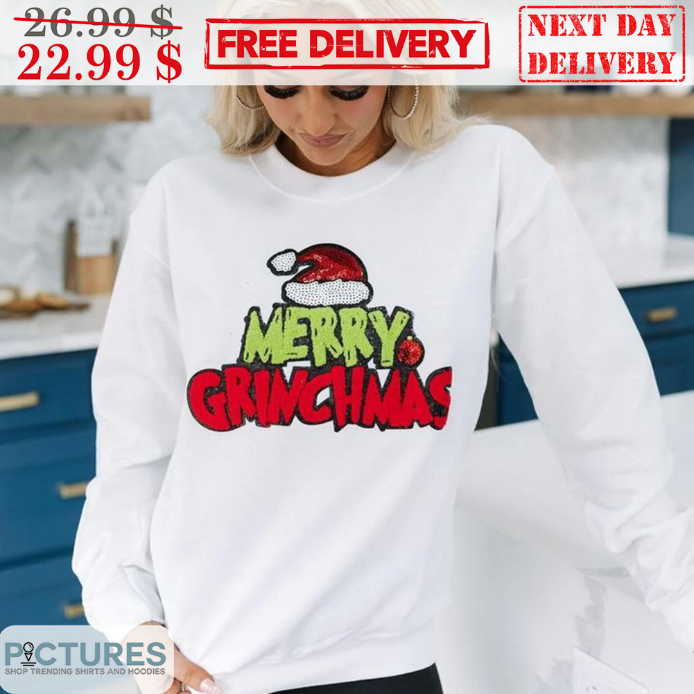 Merry Grinchmas Santa Hat Christmas Shirt