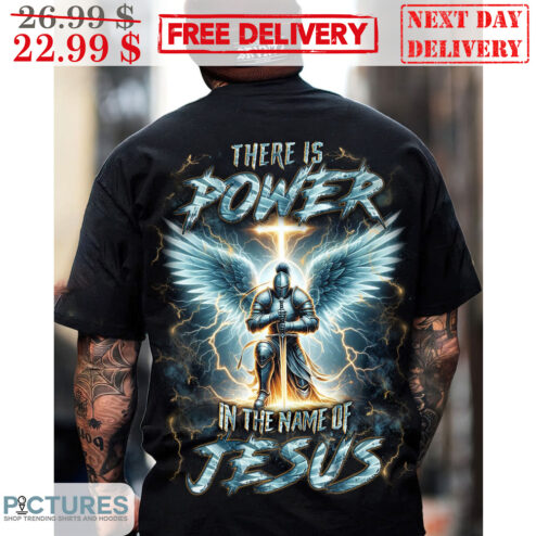 Warrior There Is Power In The Name Of Jesus Christian Lightning Shirt