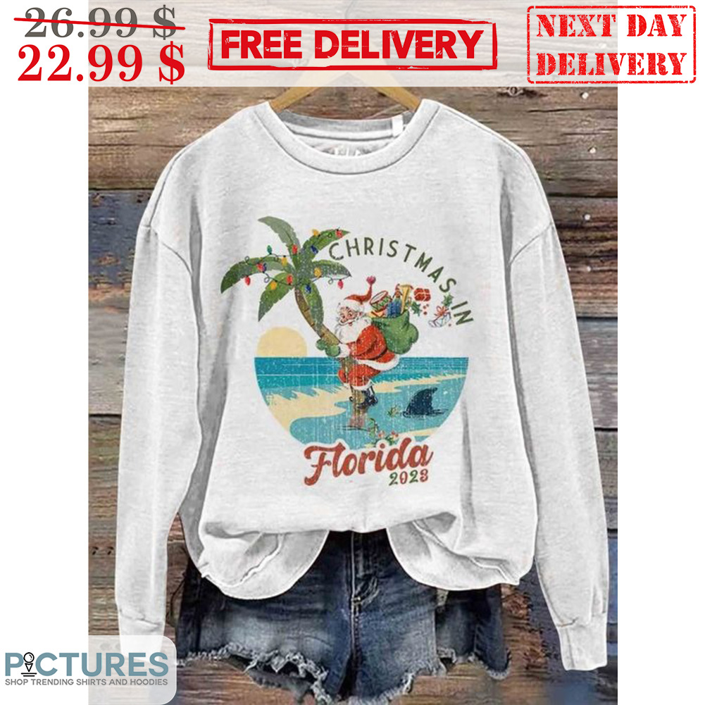Santa Beach Christmas In Florida 2023 Vintage Shirt