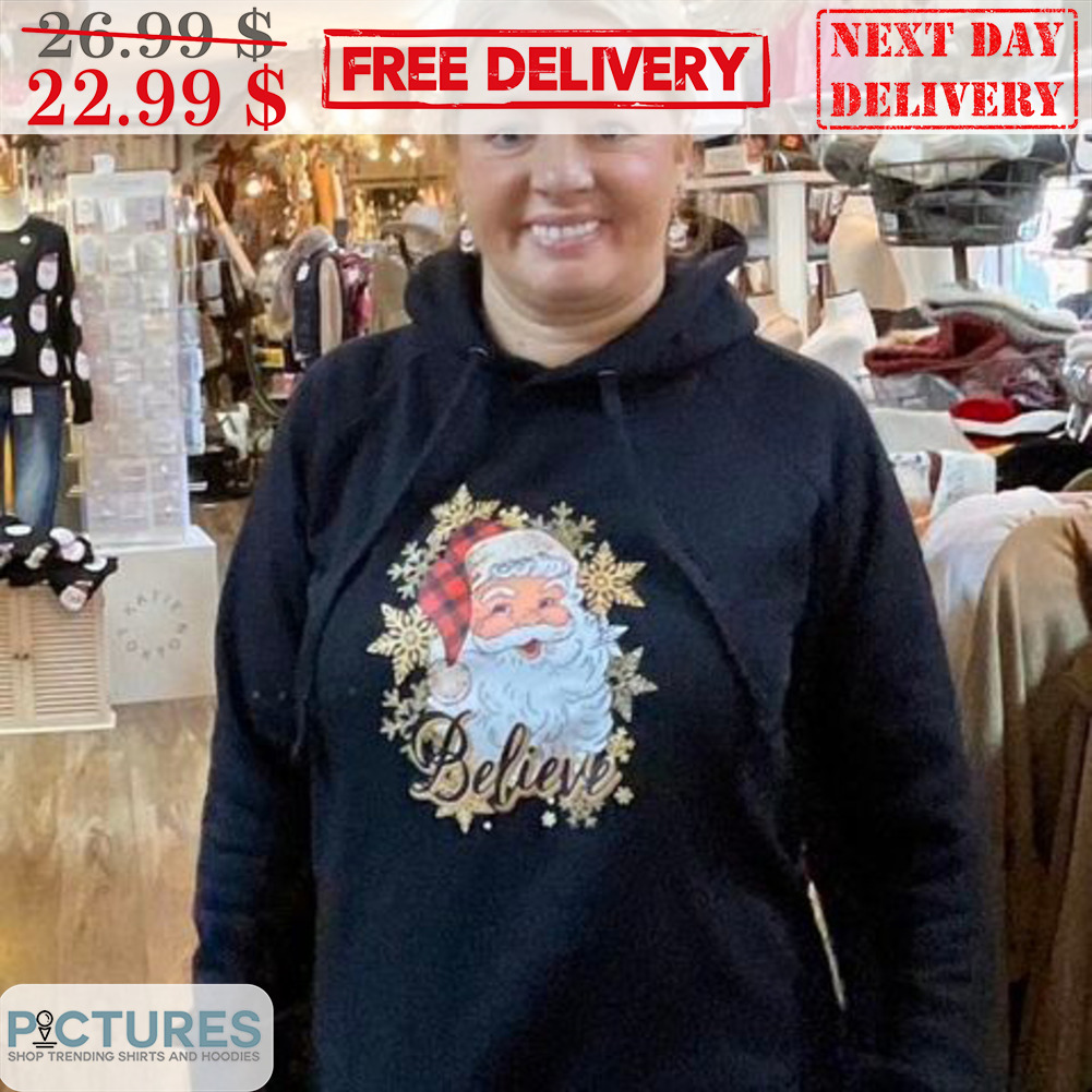 Santa Claus Believe Snowflake Christmas Shirt