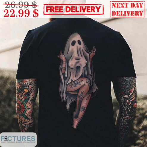 Sexy Lady Ghost Middle Finger Shirt
