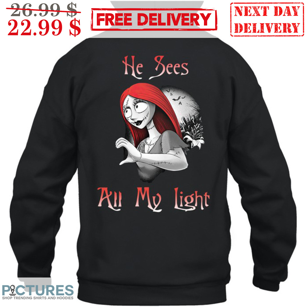 Sally He Sees All My Light Nightmare Before Christmas Couple Shirt