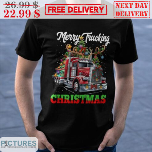 Merry Trucking Christmas Trucker Christmas Shirt