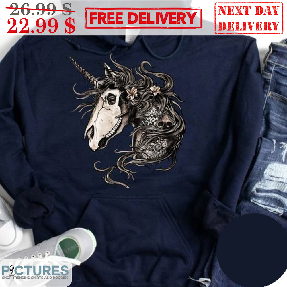 Unicorn Skull Art Floral Shirt