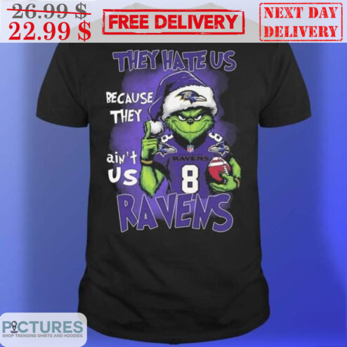 Santa Grinch They Hate Us Because They Ain't Us Baltimore Ravens Shirt