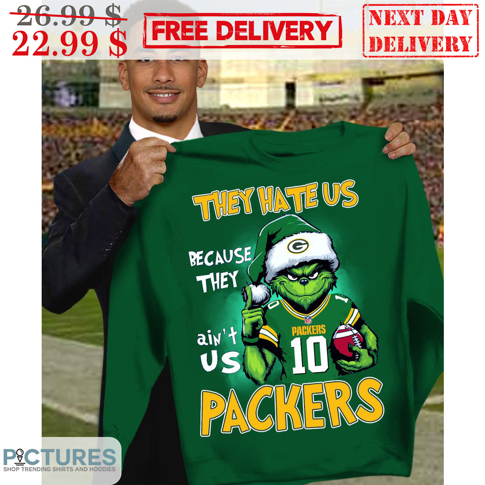 Santa Grinch They Hate Us Because They Ain't Us Green Bay Packers Shirt