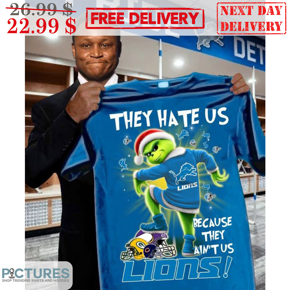Santa Grinch They Hate Us Because They Ain't Us Lions Shirt
