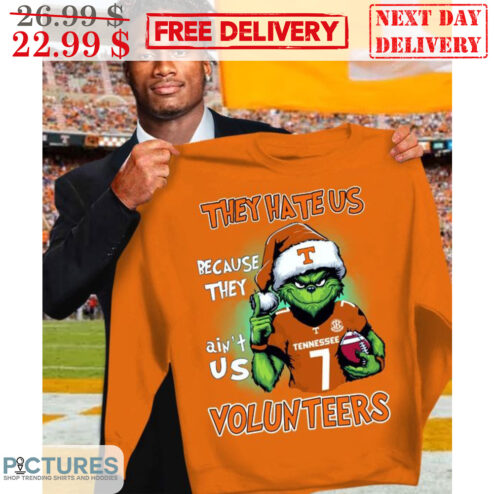 Santa Grinch They Hate Us Because They Ain't Us Tennessee Volunteers Shirt