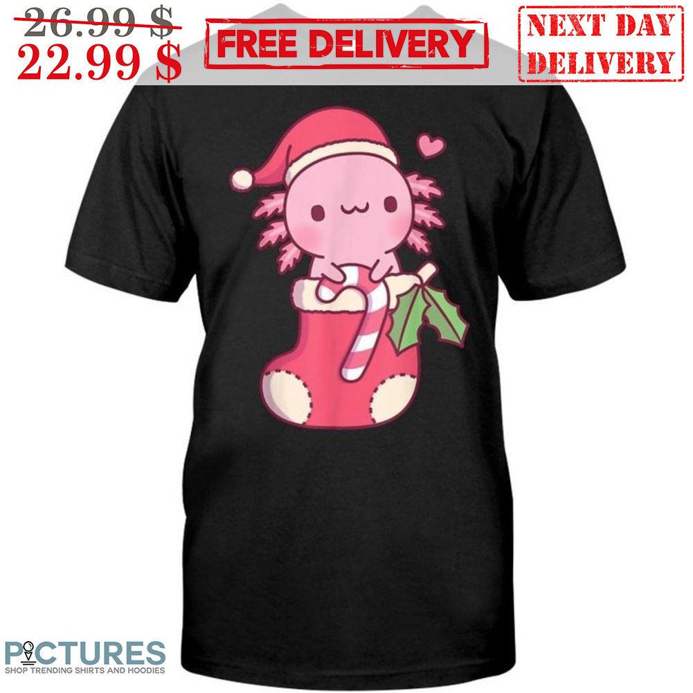 Axolotl Sock Candy Canes Cute Christmas Shirt