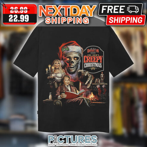 Skull Santa The Last Drive-In Joe Bob's Creepy Christmas Shirt