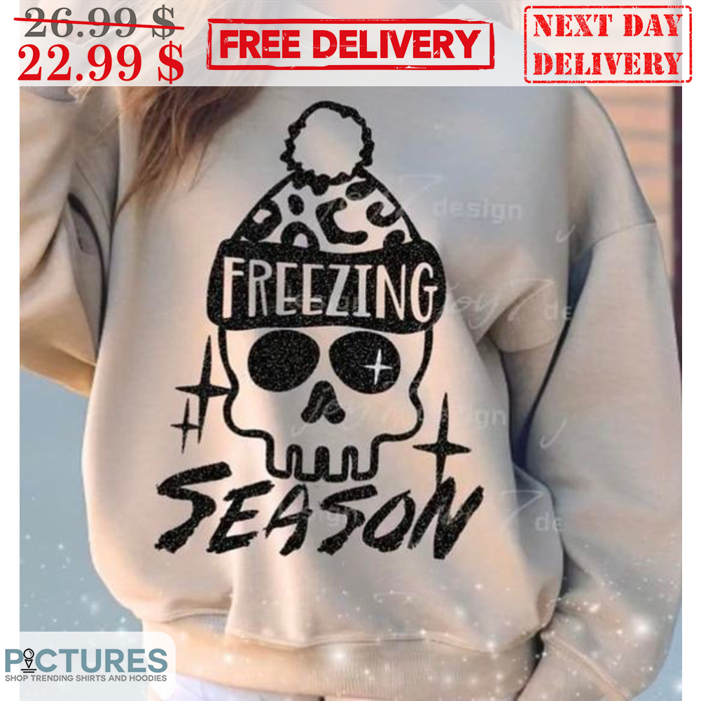 Skull Santa Hat Freezing Season Shirt