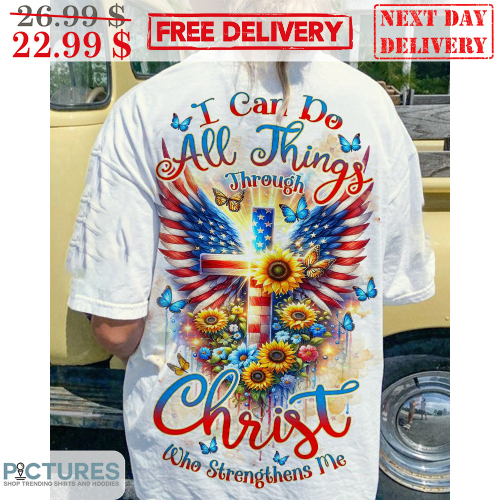 I Can Do All Things Through Christ Who Stengthens Me Cross Wings Shirt