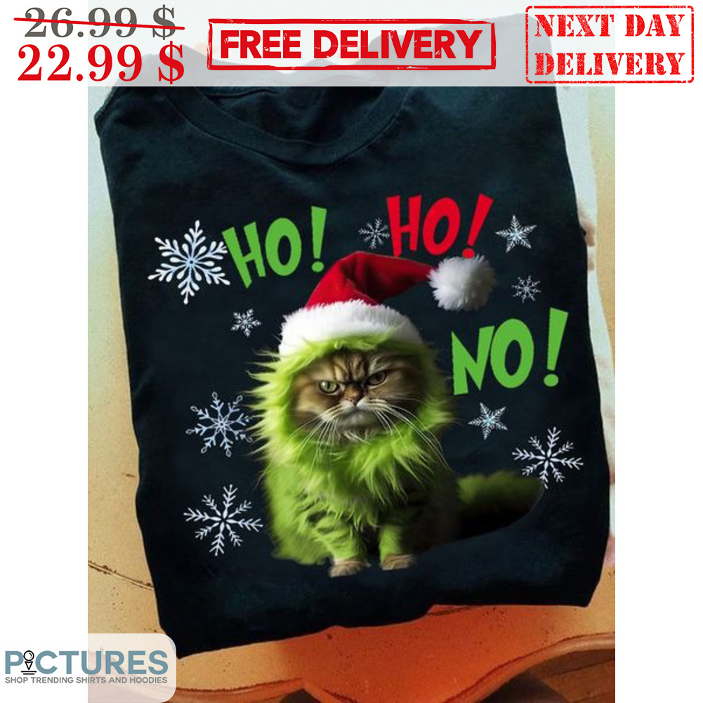 Santa Cat Ho Ho Ho Ugly Christmas Shirt