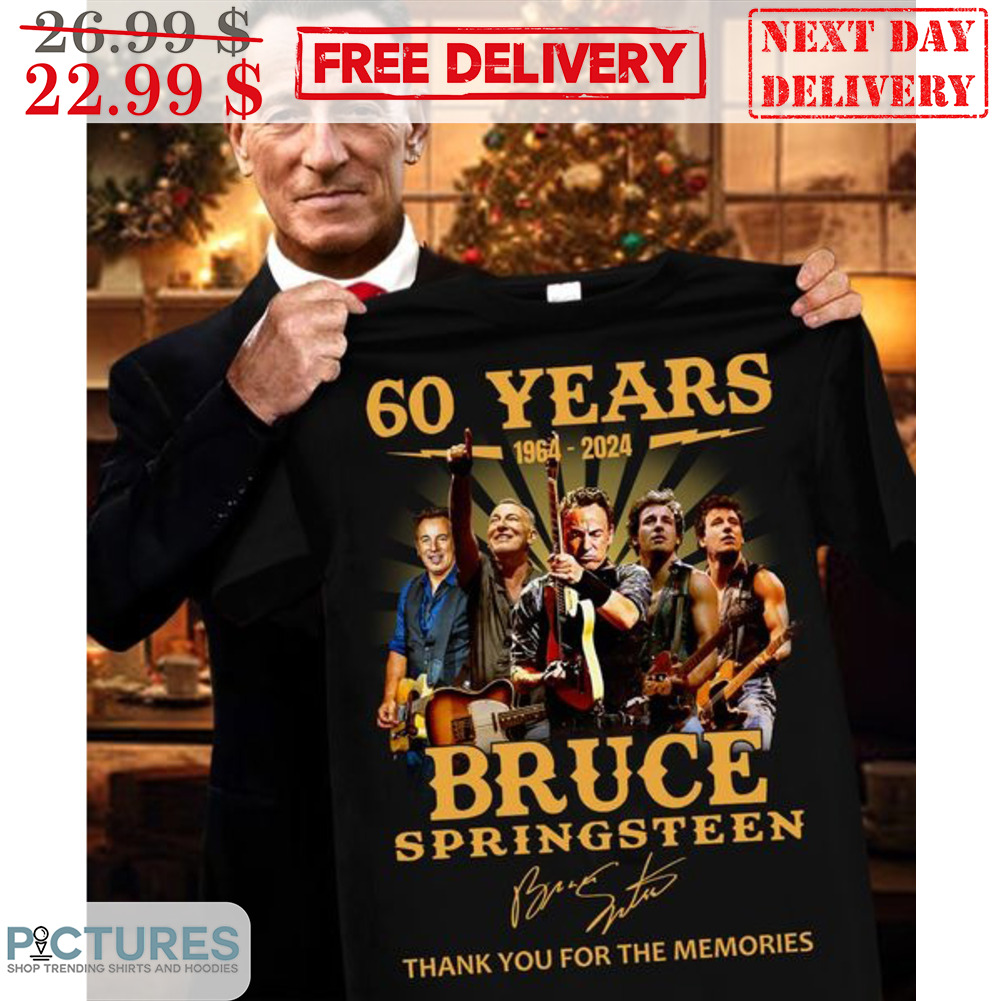 60 Years 1964-2024 Bruce Springsteen Signature Thank You For The Memories Shirt