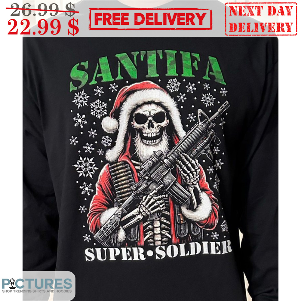 Santa Super Soldier Skull Christmas Shirt