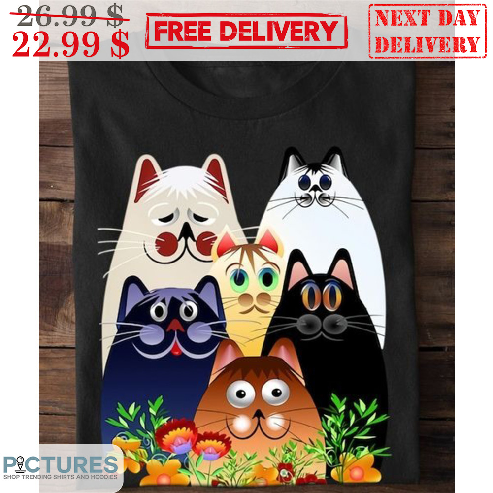 Cats Happy Cute Flower Shirt