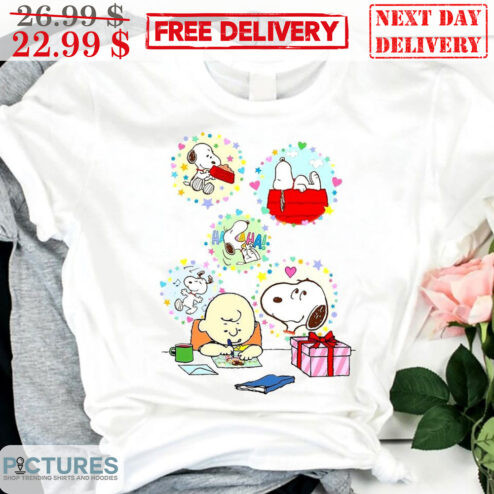 Charlie Brown Draw Snoopy Gift Peanuts Shirt