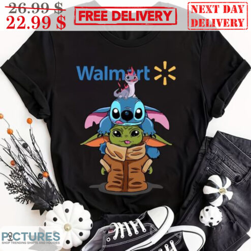 Walmart Bruni Stitch Baby Yoda Cute Shirt