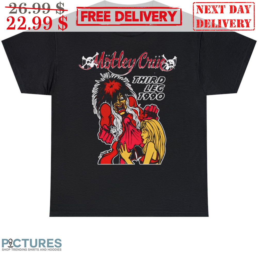 Motley Crue Band Third Leg 1990 Devil Shirt