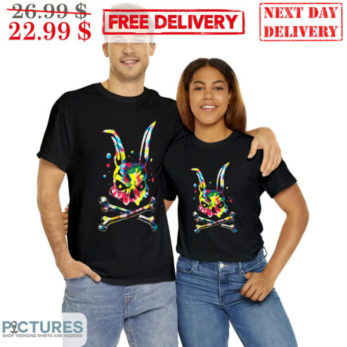 Psychedelic Bunny Psycho Graphic Colorful Shirt