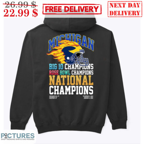 Michigan Big 10 Champions Rose Bowl Champions National Champions NFL Shirt