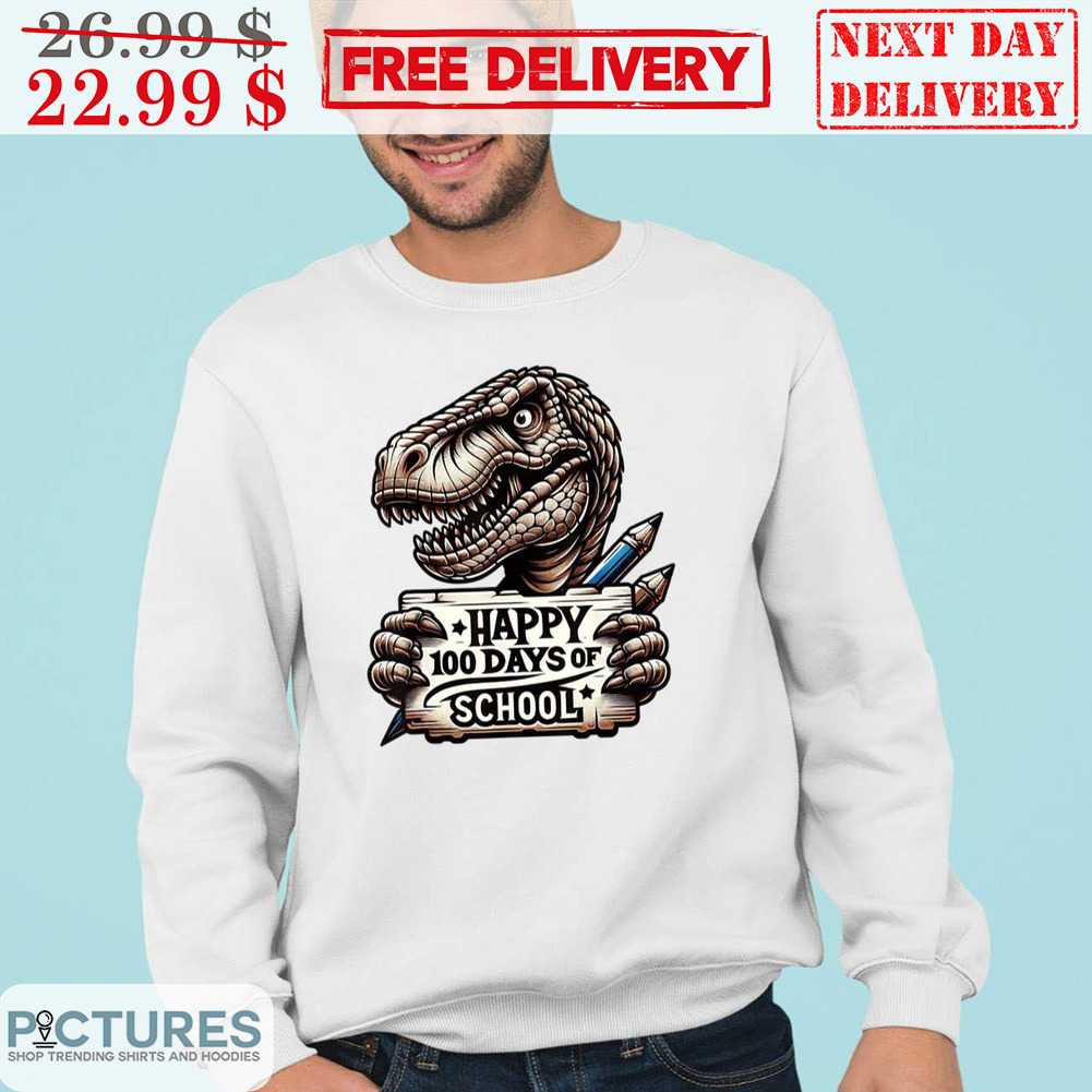 Dinosaur Happy 100 Days Of School Shirt