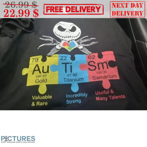 Jack Skellington Autism Gold Titanium Samarium Shirt