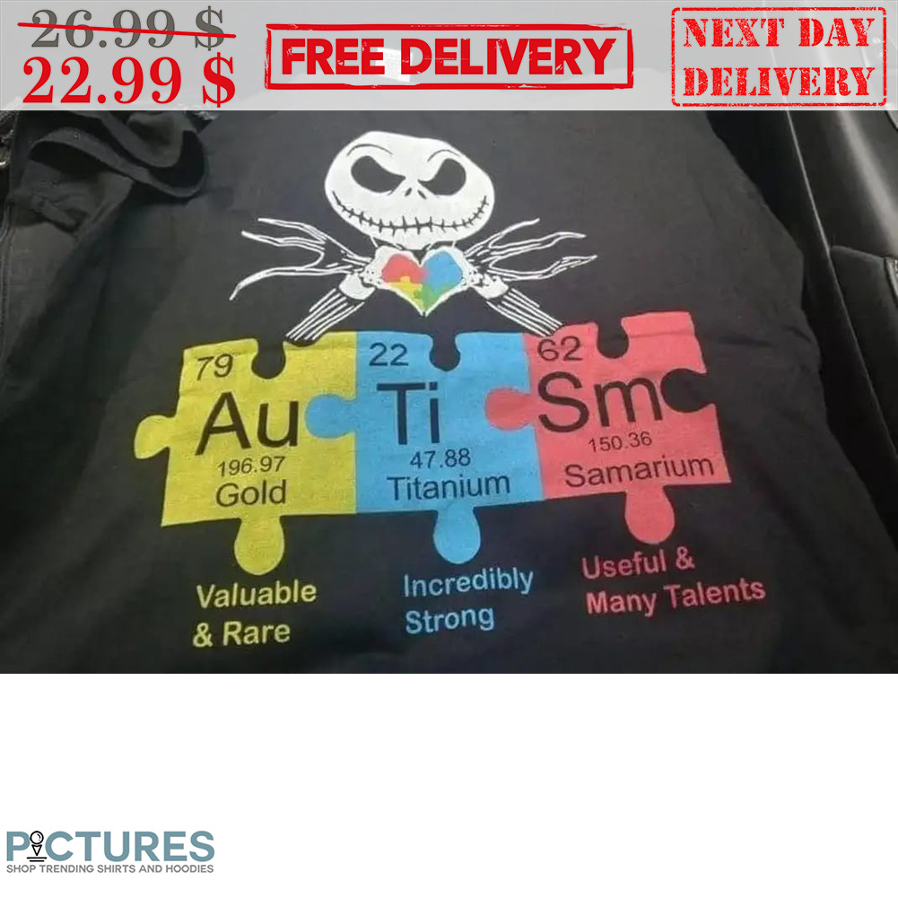 Jack Skellington Autism Gold Titanium Samarium Shirt