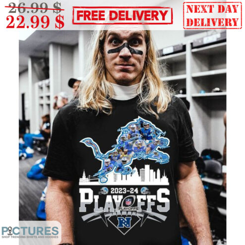 Detroit Lions 2023-24 Playoffs Logo City Signature Shirt