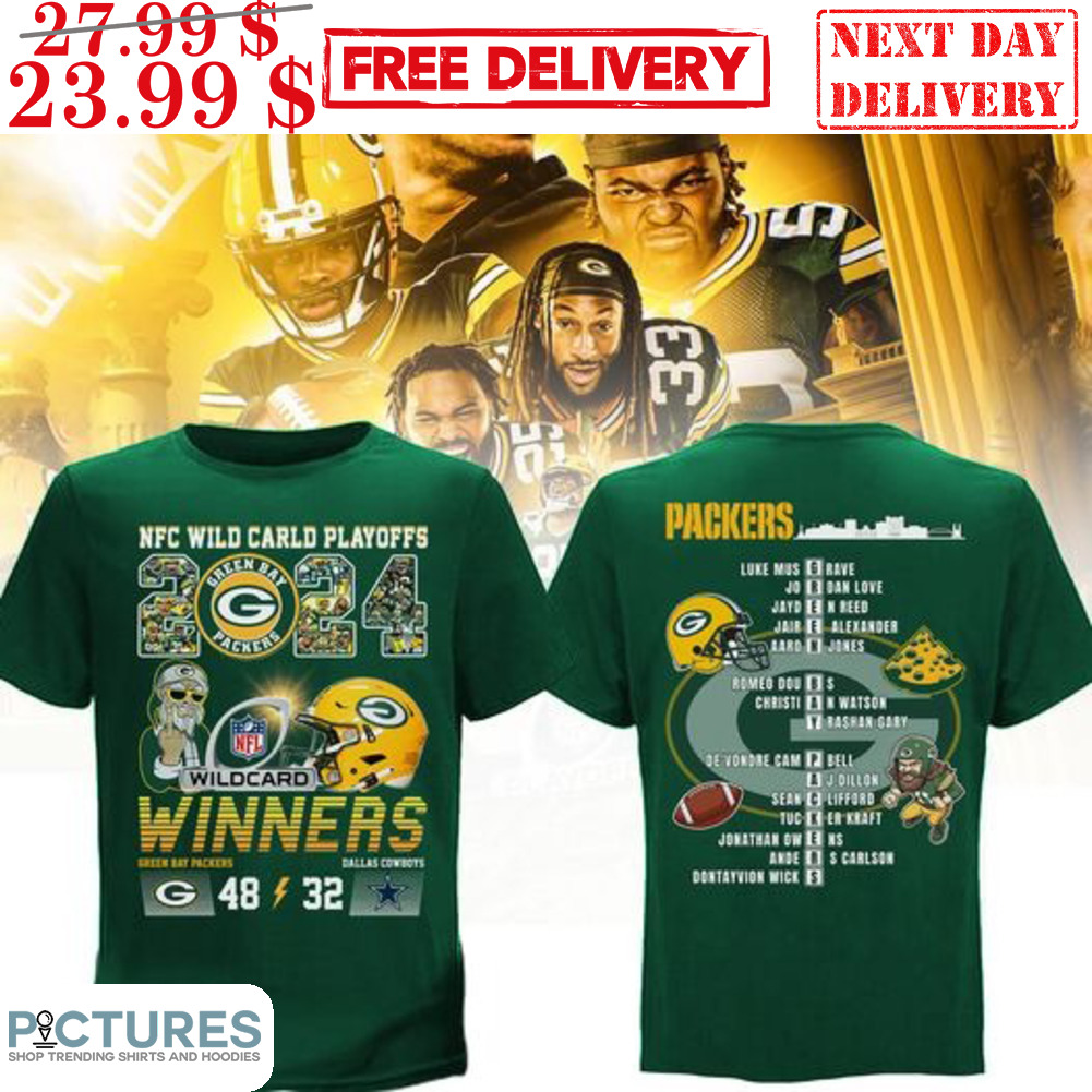 Green Bay Packers NFC Wild Carld Playoff 2024 Winners 48 32 Dallas Cowboy Shirt