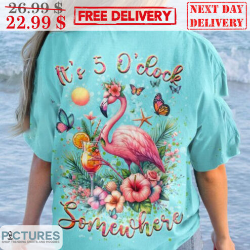 Flamingo It's 5 O'clock Somewhere Summer Shirt