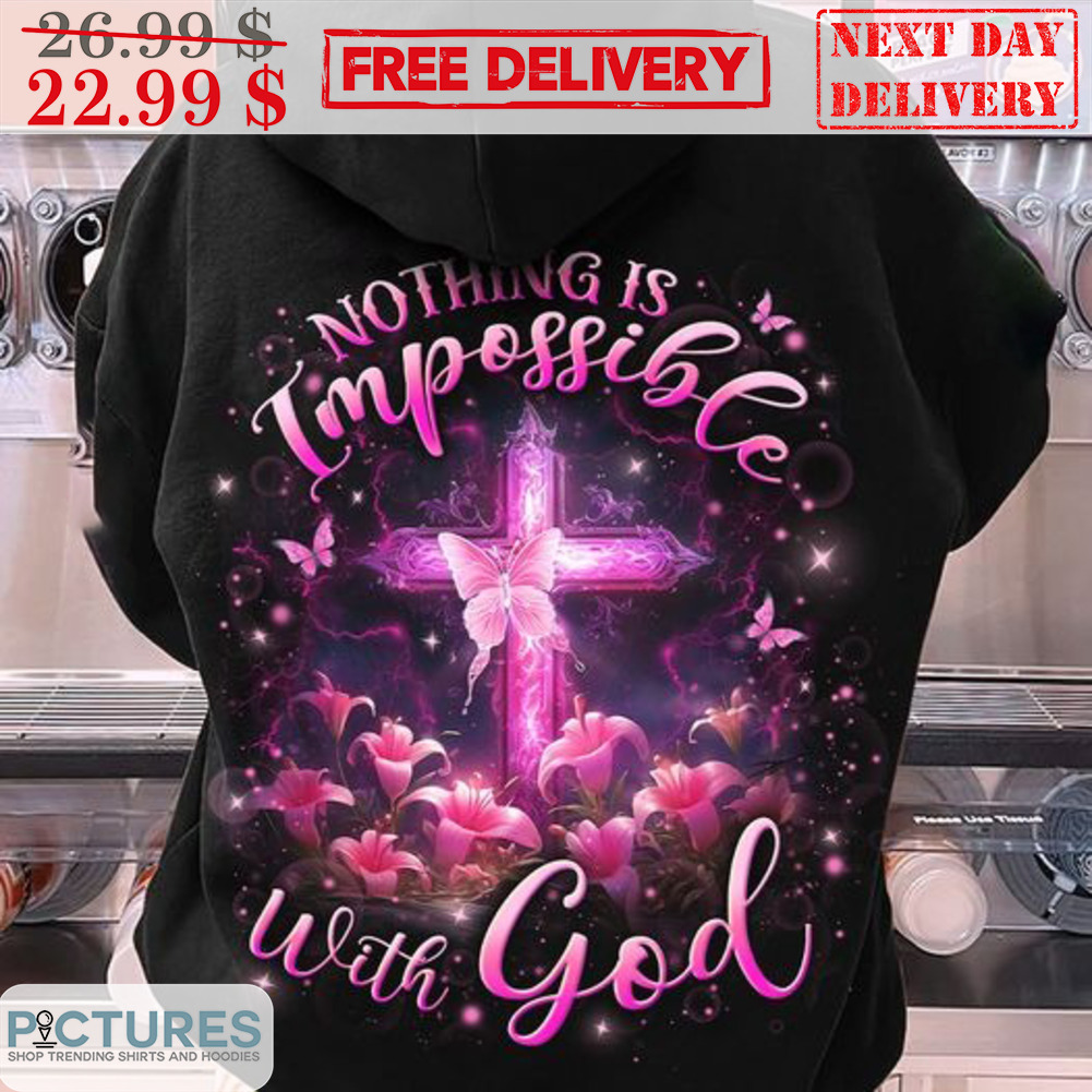 Cross Floral Nothing Is Impossible With God Shirt