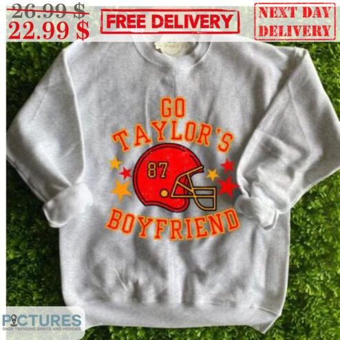 Travis Kelce Go Taylor's Boyfriend Helmet Kansas City Chiefs Shirt