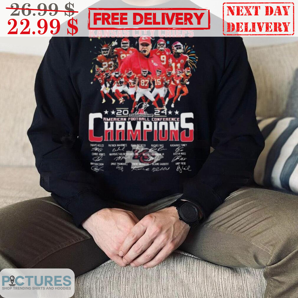 Kansas City Chiefs 2024 AFC Champions Signature Signature Shirt