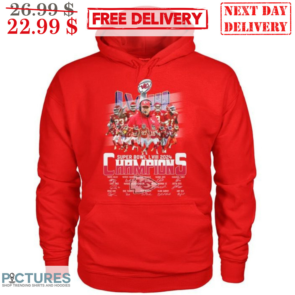 Kansas City Chiefs Super Bowl LVIII 2024 Champions Signature Super Bowl Shirt